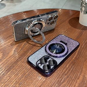 OPPO A18 A17 A16 A38 A79 A98 A15 A78 A53 A5 A9 A31 2020 A92 A52 A93 A95 A54 A74 A58 Shiny Glitter Magnetic Holder Stand Phone Case