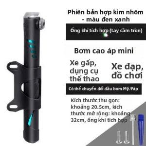 Bơm Đạp Xe Kéo Di Động có Đồng Hồ Đo Áp Suất