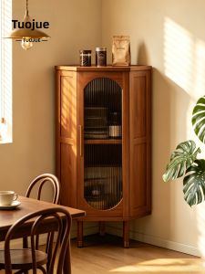 TUOJUE | Retro Style Home Storage Cabinet Large Capacity Corner