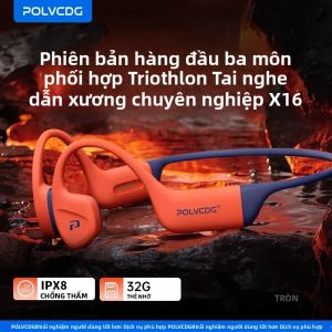 Tai Nghe Dẫn Xương POLVCDG 32GB Chống Nước IPX8 Bluetooth 5.4 Chất Liệu Silicon Dùng Được Khi Bơi Có Micro Và Sản Phẩm Mới Năm 2025