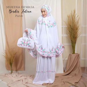 MUKENA DEWASA HANTARAN RAYON PREMIUM BORDIR MANUAL TIMBUL KUPU-KUPU ZALINA CANTIK ELEGAN