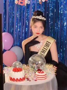 Birthday Sash Girl Princess Queen Sash & Crown Set Princess Ribbons Shoulder Birthday Party Glitter Party Decoration Supplies