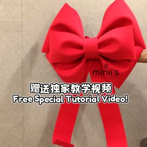 Miniis Korean Giant Bow Ribbon DIY Insta Super Big Ribbon Bow for Decoration Photo Pink Black Color