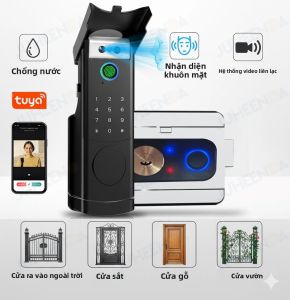 Tuya Wifi Khóa Thông Minh Video Intercom Chuông Cửa Có Nhận Dạng Khuôn Mặt Vân Tay Khóa Vành Chống Nước Điều Khiển Từ Xa Ứng Dụng Cho An Ninh Gia Đình