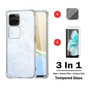 Case For iQOO Z10 5G 2025 Phone Casing Clear Transparent Back Cover Shockproof Bumper Soft TPU Screen Camera Lens Protector Tempered Glass Film
