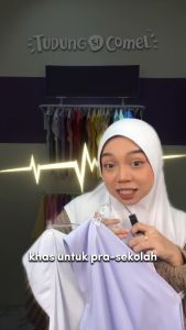 [ORI TSC] Tudung Pra Sekolah Awning Scuba Original TudungSiComel