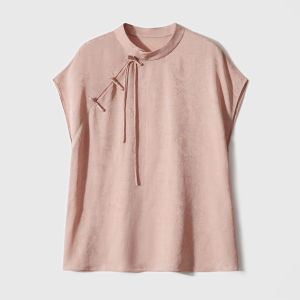 Silk-blend Traditional Chinese Printed Blouse