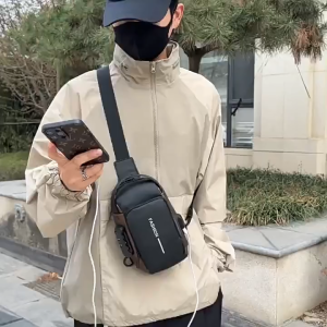 Men Waterproof Chest Bag with Lock Anti Theft Shoulder Bag Digital Password Sports Pack For Men