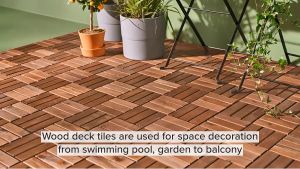 1 VỈ SÀN GỖ LÓT BAN CÔNG NHÀ TẮM SPA HỒ BƠI SÂN THƯỢNG -DỂ TỰ LẮP - HÀNG LOẠI A XUẤT KHẨU