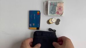 PUNKSTAR 2024 Portable Coin Purse with Zipper Chinese New Year gifts ID Organizer Bag bilayer Key Small Square Pouch Mini Change Wallet Double Layer Mutifunctional Card Holder for Storage Key Coins Data Cable lipstick Earphones