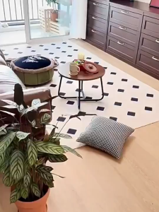 LALA Coffee Table Living Room Side Table Four-leaf Clover Small Coffee Table Small-sized Household Unit Round Casual Balcony Tea Table Waterproof