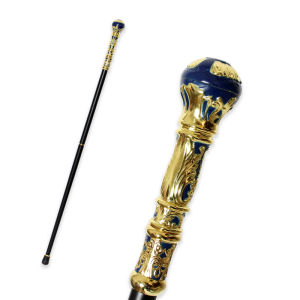 92cm Luxury Blue & Gold Elegant Fashion Walking Stick with Round Handle Detachable Vintage Style Man And Women Walking Cane