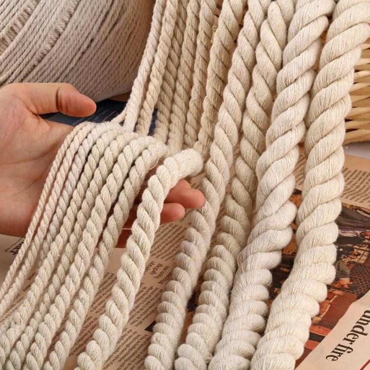 2M Cotton Macrame Cord Rope String DIY Craft Handmade Wall Hangings Natural  Rope Sewing Wedding Home Decoration Diameter 2mm-20mm