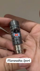 Lampu LED Motor Laser H6 2 Warna Plus Devil Biru Merah Hi-Lo 8W+8W Lensa AC DC