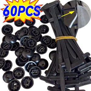 60PCS Universal Nylon Cable Tie Buckle Car Fastener Buckle Heavy Duty Self-Locking Zip Ties Holder Car Repair Wire Organizer Fastener Strap