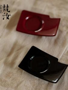 Fanyu Japanese Style Ceramic Tea Tray Mat New Chinese Retro Square Cup Coaster Home Kung Fu Tea Set Tea Ceremony Accessories