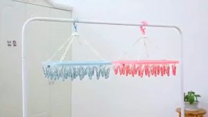 SHENAR  HANGER SERBAGUNA 32 JEPIT / GANTUNGAN BAJU / GANTUNGAN JEMURAN / GANTUNGAN HANGER 32 JEPITAN JEMURAN BAJU BAYI KAUS KAKI CELANA DALAM / MOLLY HANGER MURAH VIRAL UNIK - BISA COD