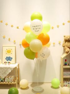 Happy Time 23pcs Balloon Floor Stand Holder With 2pcs LED Light Assorted Latex Balloon With Stick And Cup Party Needs Balloons Tree Guide Boy Girl Birthday Christening Backdrop Design Floating Balloon Valentines Wedding Decoration Package Set