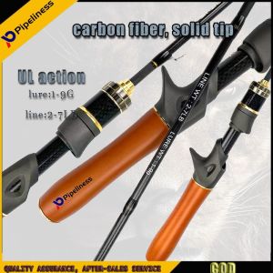 【COD】Pipeliness Fishing rod set spinning/casting rod 3 Sections Soft UL Power casting Rod Spinning Rods 180cm Solid Carbon Tiplure:1-9gline:2-7LB