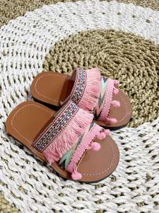 Sandal BOHO Sandal Bohemian Sandal couple anak Sanda Etnik - Simply Yumna Pink Sandal