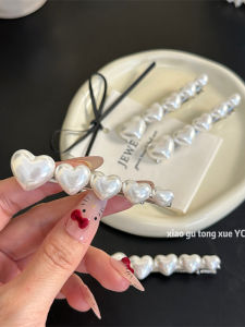 East Gate European Style Pearl Hair Clips Womens Duckbill Hair Clips Forehead Bangs Side Part Hairpins Fashionable Sensation