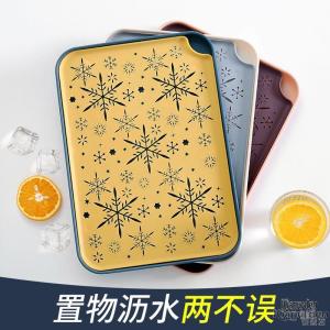 Plastic Tea Tray Simple Kitchen Draining Tray Living Room Tea Cup Tray Double Layer Storage Rectangular Water Cup Tray