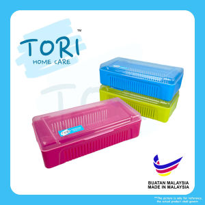 TORI HOME Cutlery Holder Plastic with Cover Kitchen Storage Utensils Storage Box With Lid Chopstick Spoon Holder Bekas sudu dan Garpu