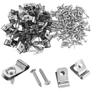 200 Sets Wire Cage Clips Heavy Duty Wire Fence Fastener Clamps Clips for Garden Wire Fence Clips Stainless Steel Fencing Mounti