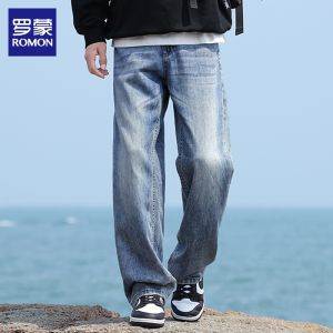 ROMON | Trendy Casual Loose Straight Tapered Jean