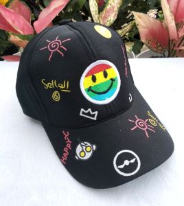 TOPI ANAK LAKI-LAKI DAN PEREMPUAN / TOPI BASEBALL BORDIR HAPPY SMILE