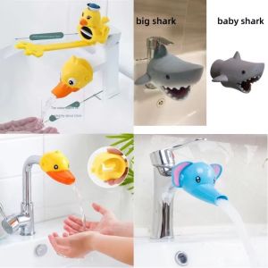 Animal faucet childrens extender shark yellow duck elephant washbasin faucet extender splash proof nozzle shower toy extension