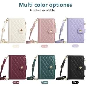 Zipper Wallet with Card Holder Crossbody Lanyard Phone Case For Samsung Galaxy Z Fold 8 Ultra 7 6 5 4 3 Fold8 Wrist Strap Cover