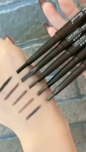 ดินสอเขียนคิ้วรุ่นใหม่ กันน้ำ Double eyebrow pencil ติดทนนาน มีแปรงปัดคิ้วในตัว พร้อมแปรง ติดทนนาน แบบหมุนออโต้ กันน้ำ