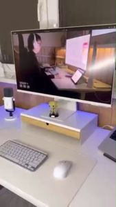 ชุดวางจอ IKEA ELLOVEN - ชั้นวางจอ 3 หน้า คอมพร้อoop ลิ้นชักเก็บของ