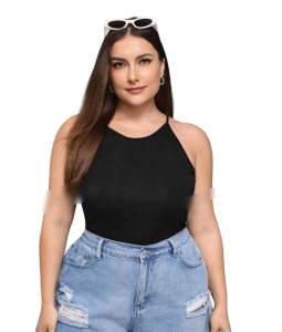 ALICE - Halter Neck Top Plus Size Sleeveless Top Plus Size Spaghetty Top Plus Size