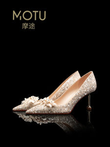 Wedding Shoes Crystal High Heels Womens Fashion Single Shoes Not Tired Foot Korean Style Glitter Water Diamond Bride Shoes