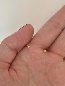 Miniature 999 Silver 14K Gold Plated Heart Shaped Earrings for Women Suitable for Work Simple And Fashionable Ear Jewelry
