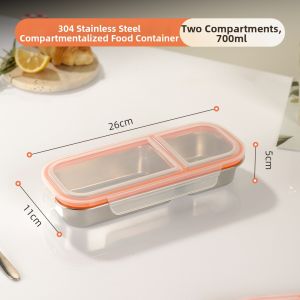 Diet Portion Control Bento Box Stainless Steel Microwave Safe