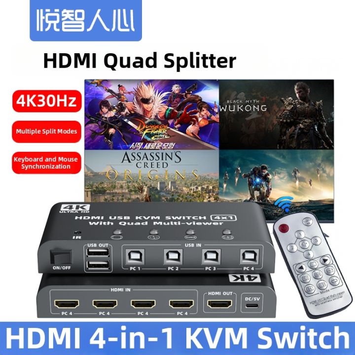 4-Port KVM Switch HDMI Splitter 4K | Lazada PH