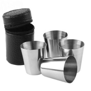 Cup Mug Mini Drinkware Glass Tiki Outdoor Travel Gifts Personalized Cups Kitchen Practical Steel Dining. Whiskey Pcs/set 4 Bar