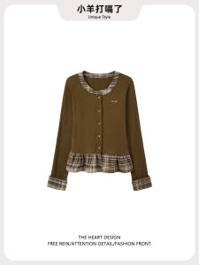 เสื้อคาร์ดิแกนถักแขนยาวผู้หญิงฤดูหนาว 2025 ทรงหลวม สไตล์ลำลอง กระดุม ปกโปโล แขนยาว ผ้าโพลีเอสเตอร์ คอตตอน ไนลอน
