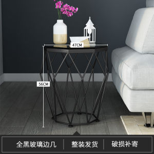 Simple Small Apartment Coffee Table Creative Living Room Rectangular Iron Glass Table Internet-Popular Homestay Clothing Store Modern Minimalist