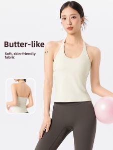 Halter U-Neck Back Beautification Fixed Pad Fitness Top