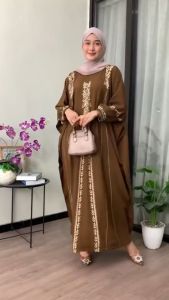 Kaftan Ara Premium Rayon Super Jumbo Busui Dress Nyaman Panjang Tebal