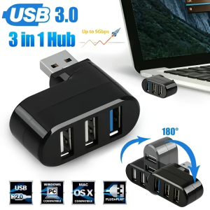 USB Hub 3.0 Adapter Rotate High Speed U Disk Reader USB Splitter 3 Ports USB 2.0 for Xiaomi Macbook Pro Laptop PC Accessories