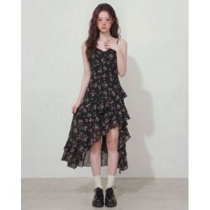 RELNLEX | Bộ Đồ 2 Mảnh Áo Khoác Jean Vintage Dáng Rộng và Chân Váy Hoa