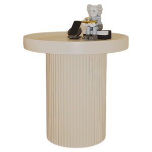 Modern Minimalist Creamy Style Living Room Coffee Table Set Rock Board round Shape Storage Home Use Cat Nest Sample Room Table