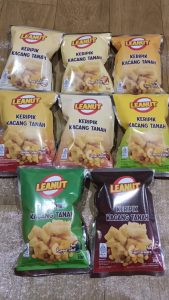 Keripik Kacang Tanah All Varian Bebas Pilih 1 Pack 10gr Kecil LEANUT Snack Unik Camilan Enak Renyah