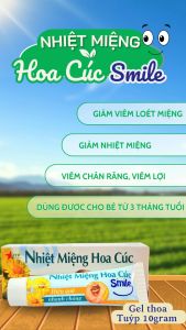 Gel Bôi Nhiệt Miệng Hoa Cúc Smile - Giảm Viêm Loét Môi Miệng - Ngăn Ngừa Hôi Miệng Tuýp 10 gram