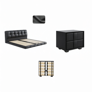 Retro Creamy Style Italian Padded Storage Bed